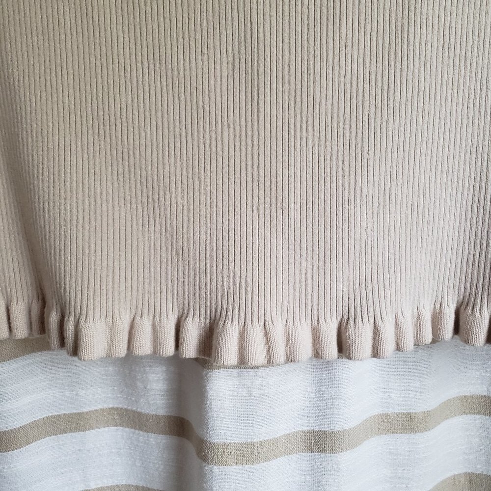 J. Khaki | Button Rib Mini Ruffle Short Sleeve Top - Picture 4 of 6
